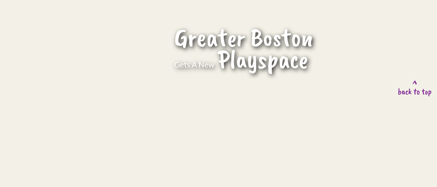 Playspace Installment Greater Boston-Horizons For Homeless Children