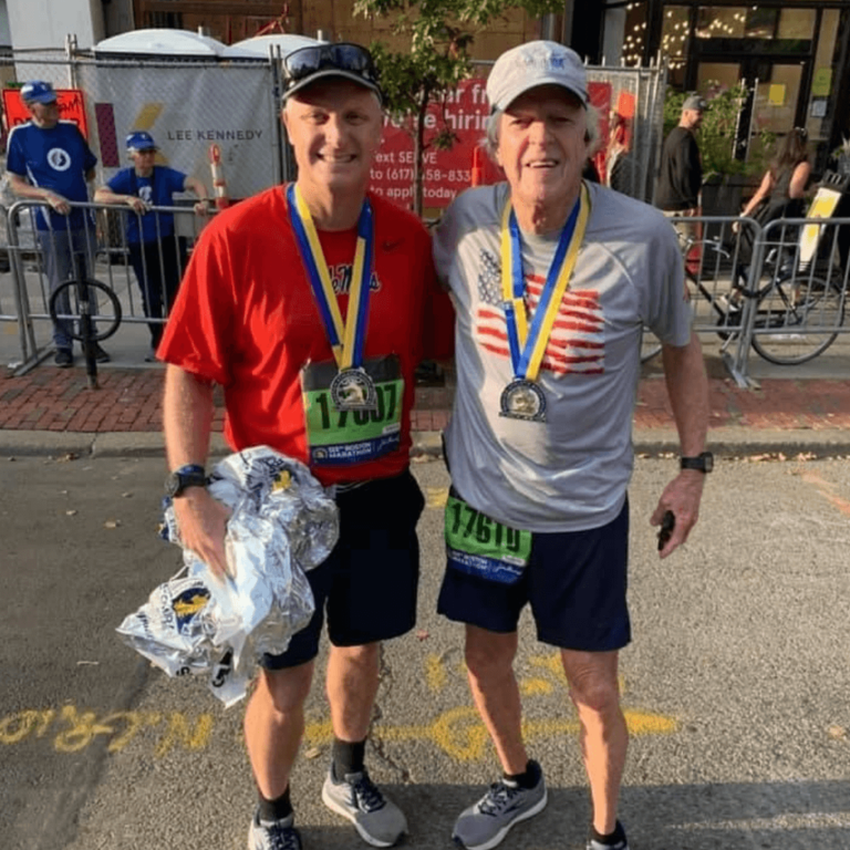 Stride by stride, father and son run for Horizons For Homeless Children